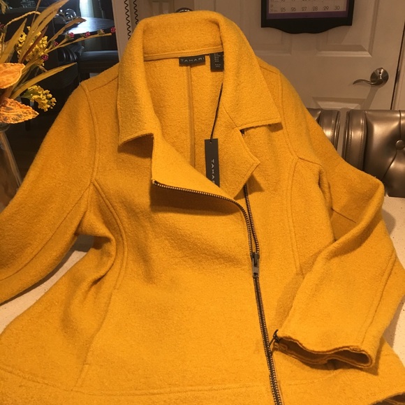 yellow boiled wool jacket